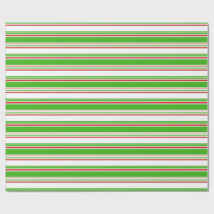 Papier Cadeau Amusant Vert, Blanc, Rouge Style de Noël Motif