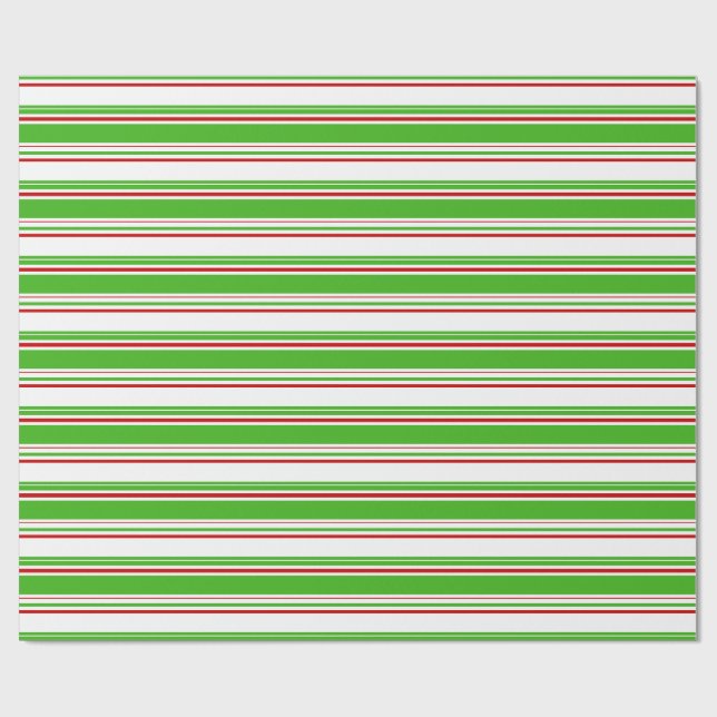 Papier Cadeau Amusant Vert, Blanc, Rouge Style de Noël Motif (Plat)