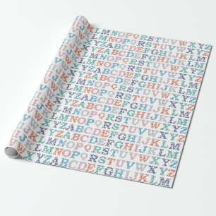 Papier Cadeau Amusante bulle arc-en-ciel Alpbabet