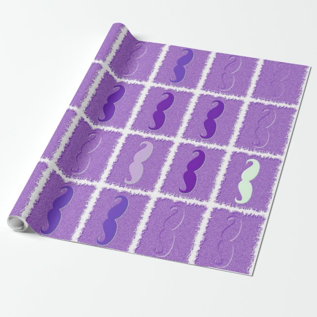 Papier Cadeau Amusante fille Moustache 4 (Déroulé)