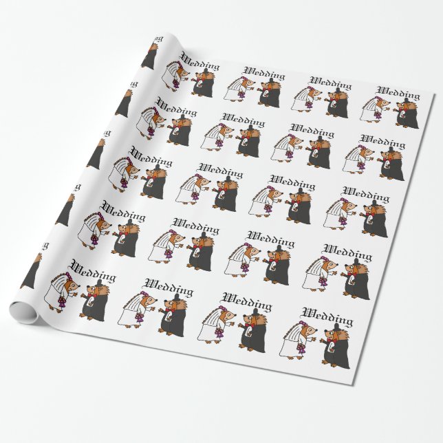 Papier Cadeau Amusante mariée et Mariage de chambre Hérisson (Déroulé)