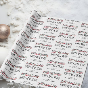 Papier Cadeau Amusante Moderne Tard Joyeuses Fêtes à Bonne Année