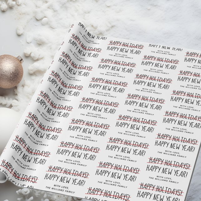 Papier Cadeau Amusante Moderne Tard Joyeuses Fêtes à Bonne Année (Créateur téléchargé)