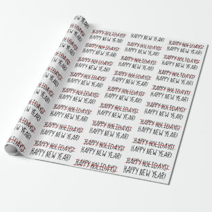 Papier Cadeau Amusante Moderne Tard Joyeuses Fêtes à Bonne Année