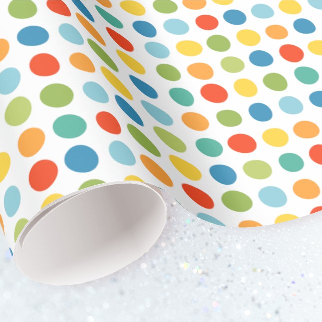 Papier Cadeau Amusants enfants colorés Polka Dot Motif moderne (Créateur téléchargé)