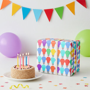 Papier Cadeau Amusants et colorés ampoules de lumière Papier cad