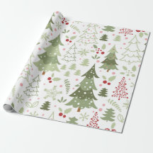 Amusants Rouge Vert Pastel Arbres Noël