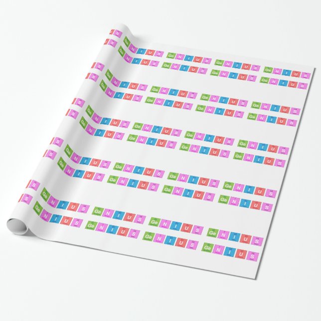 Papier Cadeau Amusement de chimie de table périodique (Déroulé)