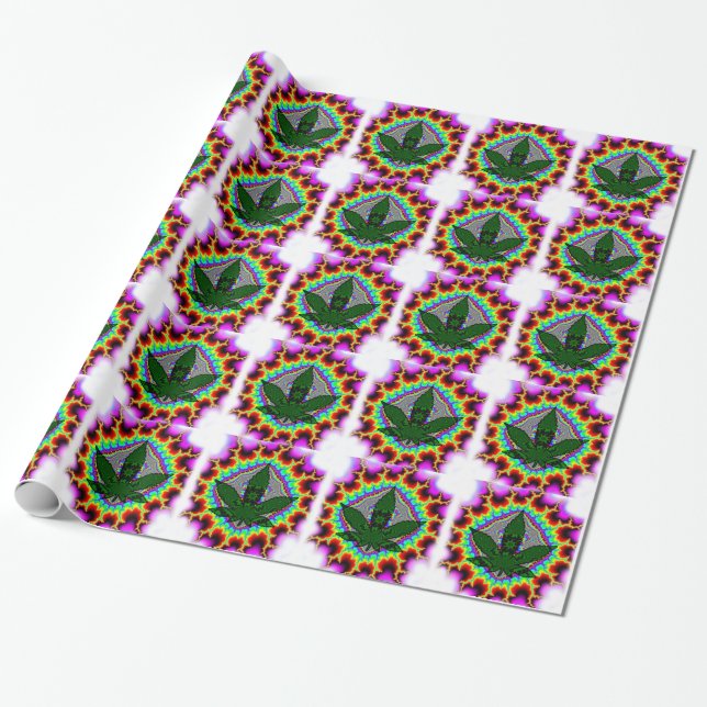 Papier Cadeau Amusement fol Rasta de mauvaise herbe de fumée (Déroulé)