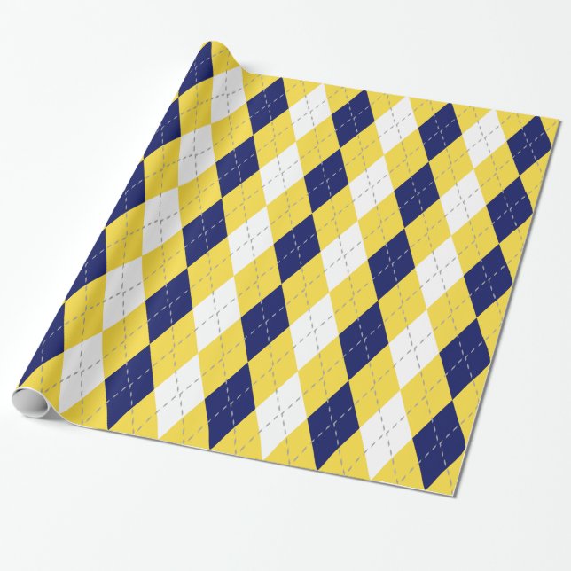 Papier Cadeau Ananas Jaune Dk Gris Gris Wht Jacquard XL (Déroulé)