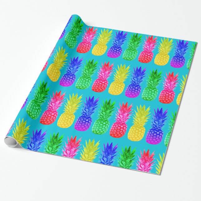 Papier Cadeau Ananas lumineux (Déroulé)