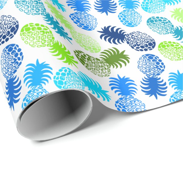 Papier Cadeau Ananas tropical hawaïen de Momona (Coin rond)
