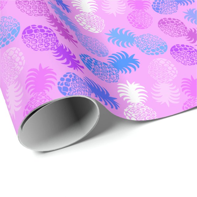Papier Cadeau Ananas tropical hawaïen de Momona (Coin rond)