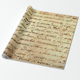 Papier Cadeau Ancien manuscrit du 1700 siècle écrit à l'encre