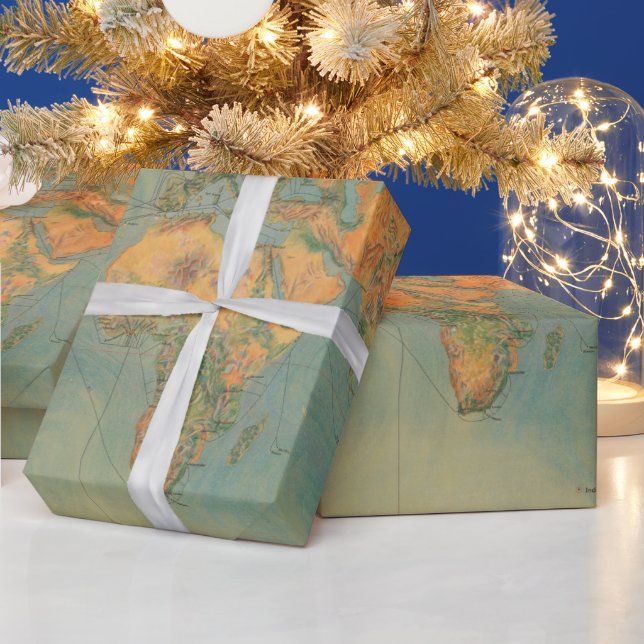 Papier Cadeau Ancien Monde Carburant Maritime Station Routes d'e (Vacances)