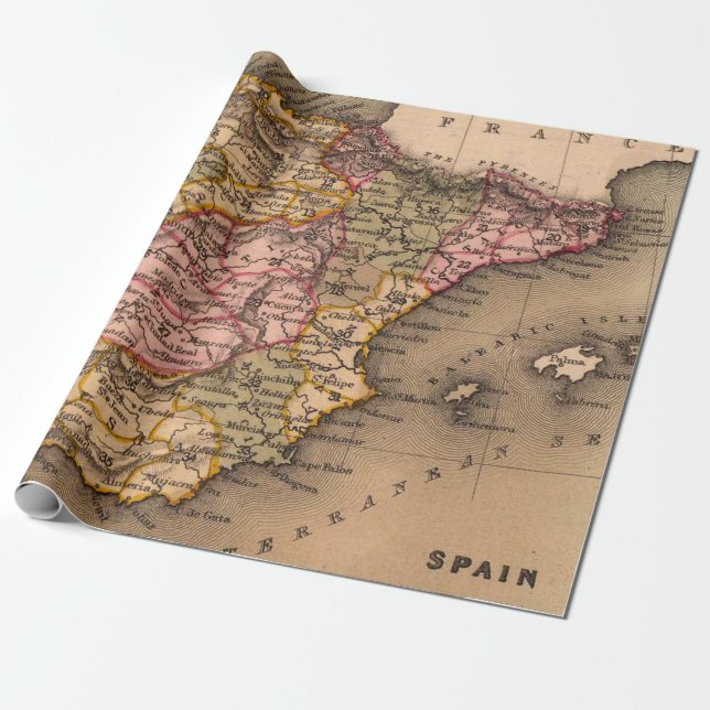 Papier Cadeau Ancien Motif de cartes (Déroulé)