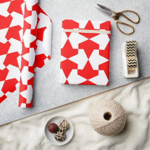 Papier Cadeau Ancien Motif de Mamelouks musulmans rouges et blan