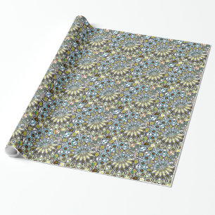 Papier Cadeau Ancien Motif géométrique coloré
