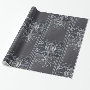Papier Cadeau Ancien victorien Eldritch (violet et argent)