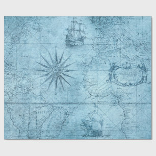 Papier Cadeau Ancienne carte.