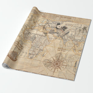 Papier Cadeau ancienne carte