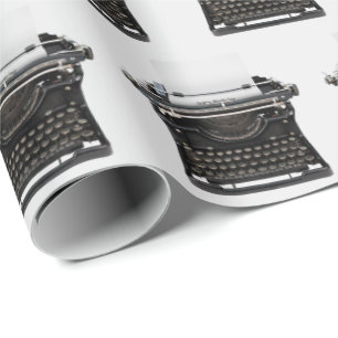 Papier Cadeau Ancienne machine à écrire avec un joli texte d'ann