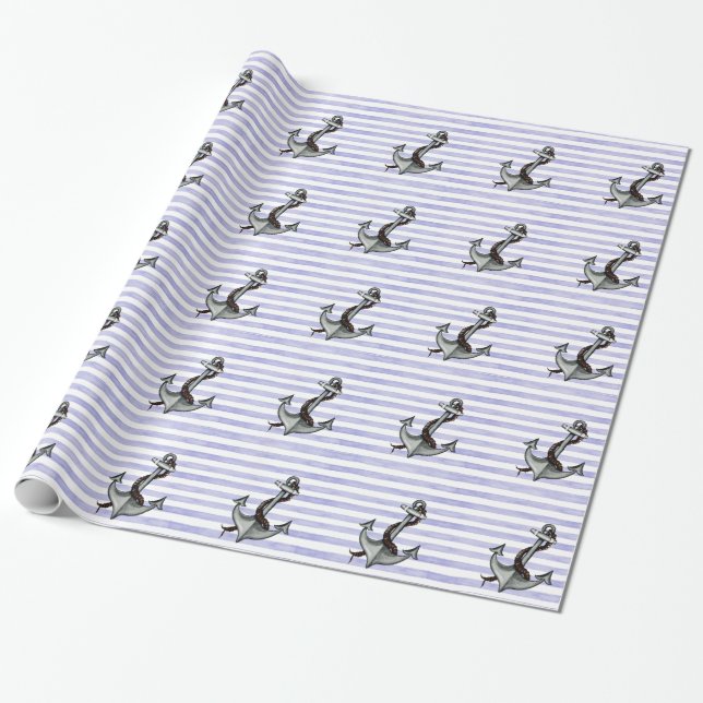 Papier Cadeau Ancre du navire nautique (Déroulé)