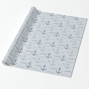 Papier Cadeau Ancre marine