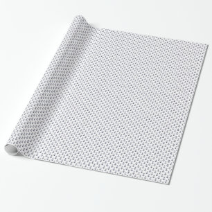 Papier Cadeau Ancres bleues de la marine nautique, BG blanc