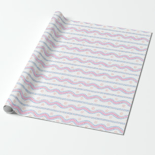 Papier Cadeau Andrew Stripe rose et bleu