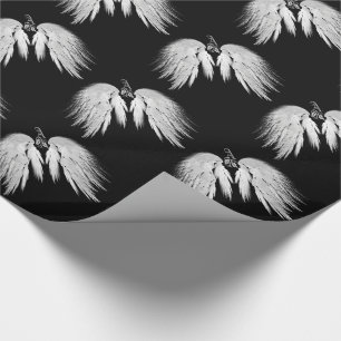 Papier Cadeau ANGE AILES Black Céleste Holly Monogramme