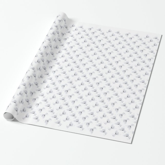 Papier Cadeau Ange argenté de Noël (Déroulé)