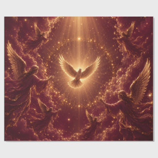 Papier cadeau ange burgundy