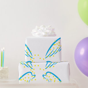 Papier Cadeau Ange céleste avec étoiles étincelantes