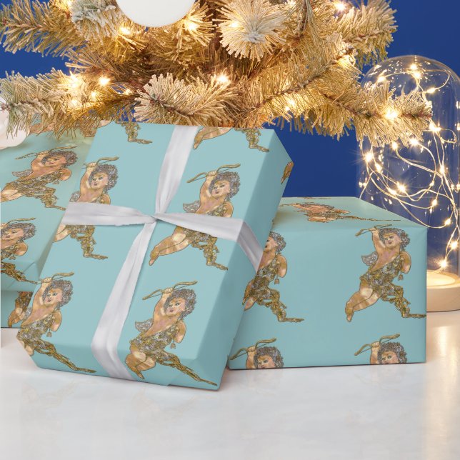 Papier Cadeau Ange de Noël du Gardien (Vacances)