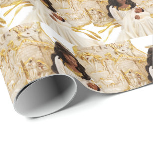 Papier Cadeau Ange et Saint-enfant d'Afrique