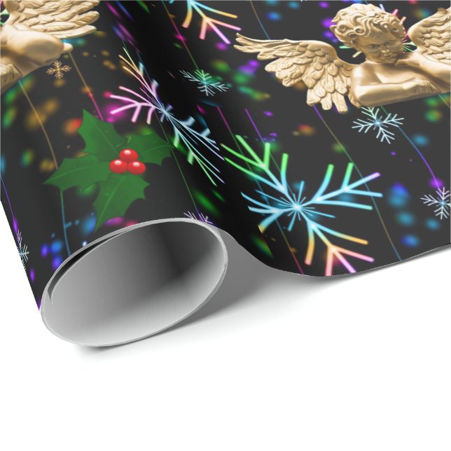 Papier Cadeau Ange Papier à enveloppement Noël (Coin rond)