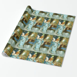 Papier Cadeau Ange victorien vintage et coutume de Noël