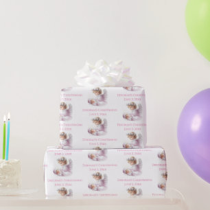 Papier Cadeau Angel Surveillant Baby Girl Baptism