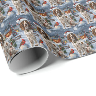Papier Cadeau Anglais Setter Winter Wonderland Christmas Joy