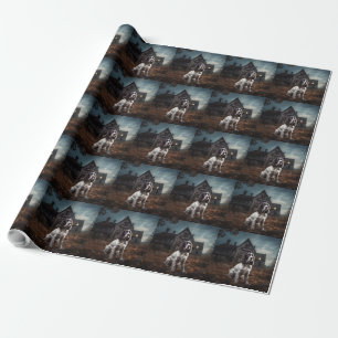Papier Cadeau Anglais Springer espagnol Halloween effroi