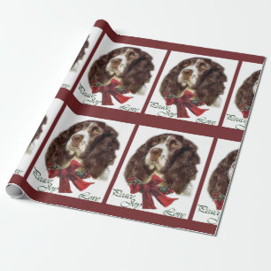 Papier Cadeau Anglais Springer Spaniel Christmas