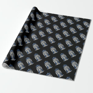 Papier Cadeau Angle de plaie avec boîte de police bleue 1