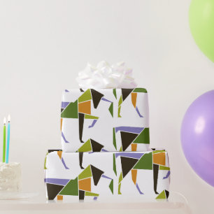 Papier Cadeau Animal abstrait moderne de Tangram de licorne