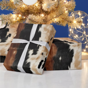 Papier Cadeau Animal de la vache Brown de l'Ouest