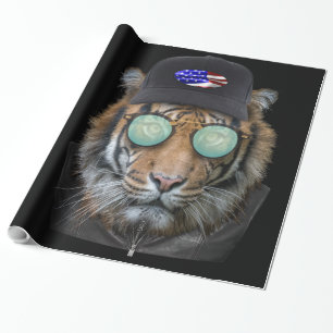 Papier Cadeau Animaux amusants habillés de tigre du Bengale