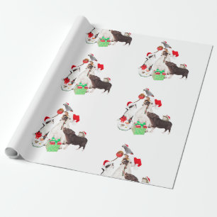 Papier Cadeau ANIMAUX CADEAUX DE NOËL EN Père Noël Enveloppement
