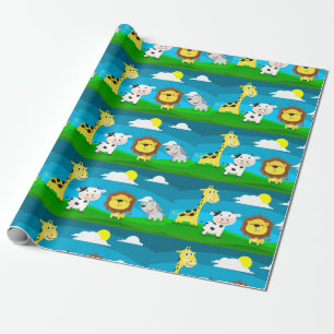 Papier Cadeau Animaux de dessin animé