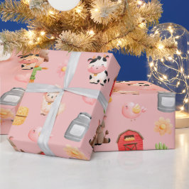 Papier Cadeau Animaux de ferme Anniversaire