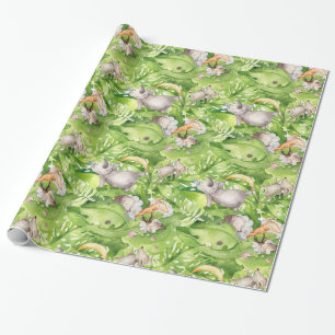 Papier Cadeau Animaux de forêt de sommeil dans la jungle